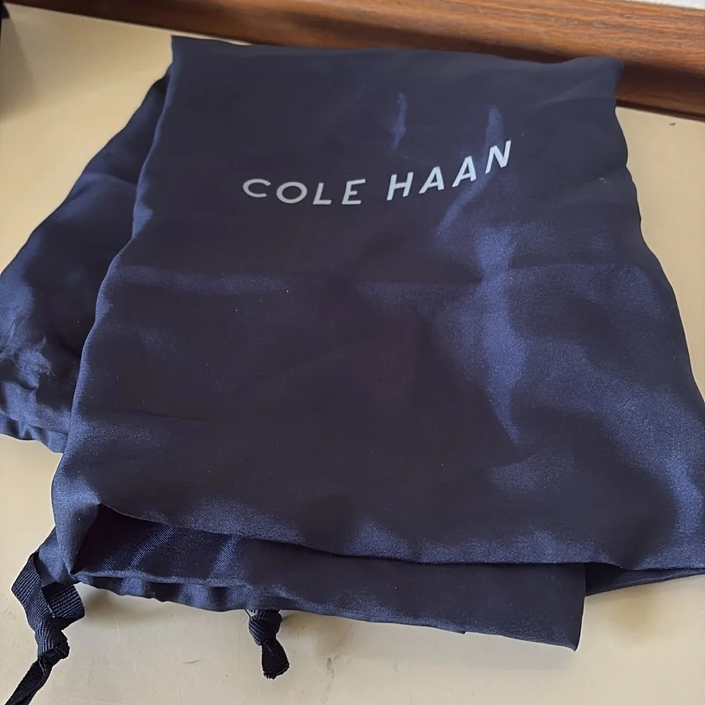 Cole Haan Brown Premium Leather Bucket Bag with Stitching Detail